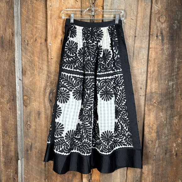 Ulla Johnson Black and White A-Line Skirt - Picture 1 of 10
